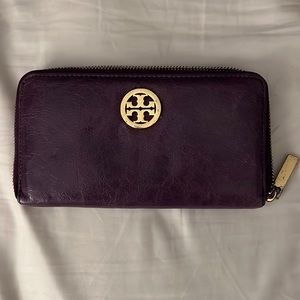 Purple Tory Burch Continental Wallet